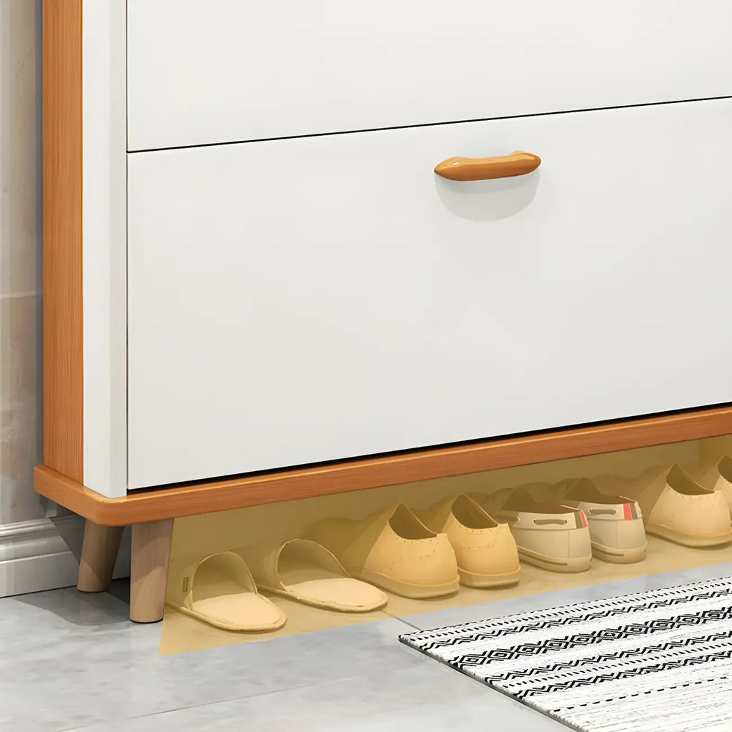 Armoire à chaussures verticale en bois massif pour entrée