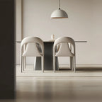 Ensemble de 2 chaises de salle à manger modernes sans accoudoirs, dossier incurvé en similicuir