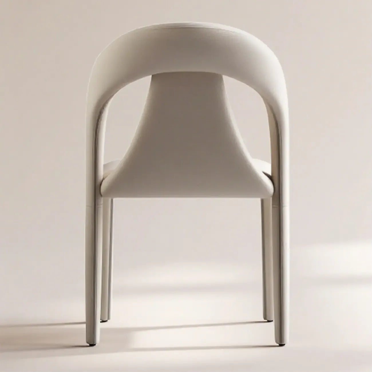 Ensemble de 2 chaises de salle à manger modernes sans accoudoirs, dossier incurvé en similicuir