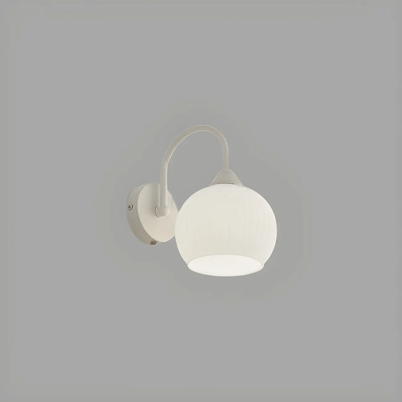 Applique murale blanche en forme de dôme avec abat-jour en verre blanc