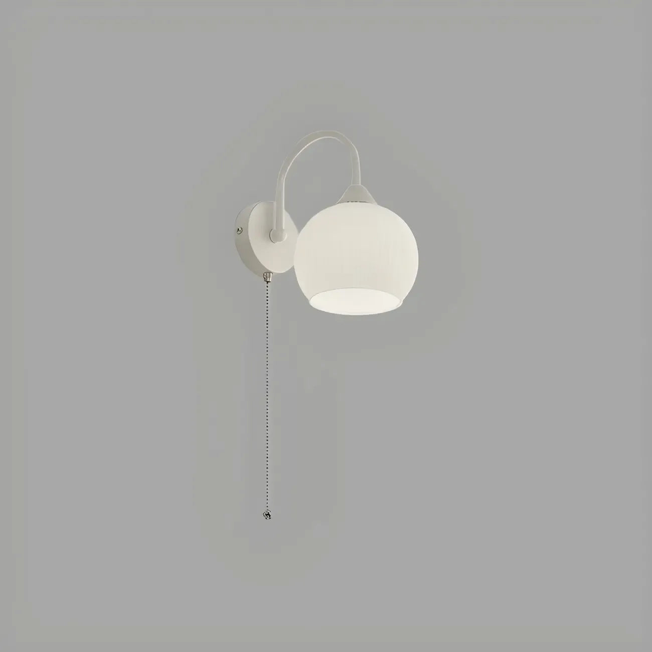 Applique murale blanche en forme de dôme avec abat-jour en verre blanc