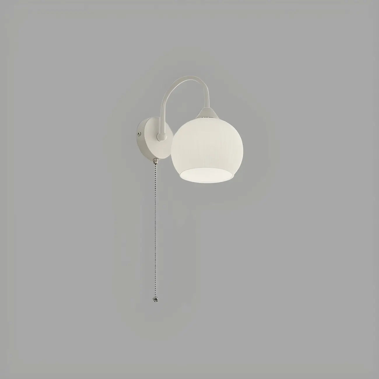 Applique murale blanche en forme de dôme avec abat-jour en verre blanc
