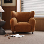 Fauteuil d'appoint moderne à oreilles en tissu chenille avec accoudoirs