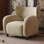 Fauteuil d'appoint moderne à oreilles en tissu chenille avec accoudoirs