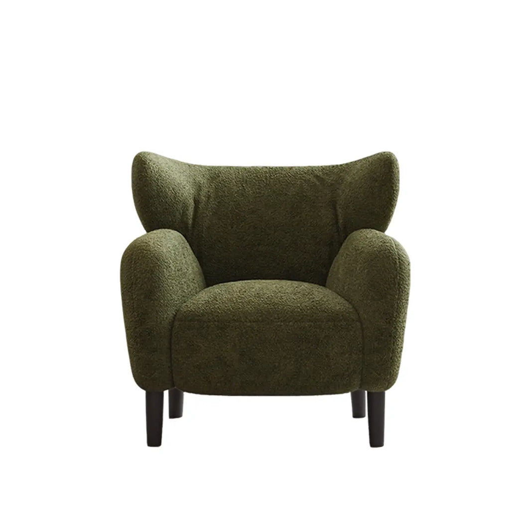 Fauteuil d'appoint moderne à oreilles en tissu chenille avec accoudoirs