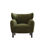 Fauteuil d'appoint moderne à oreilles en tissu chenille avec accoudoirs