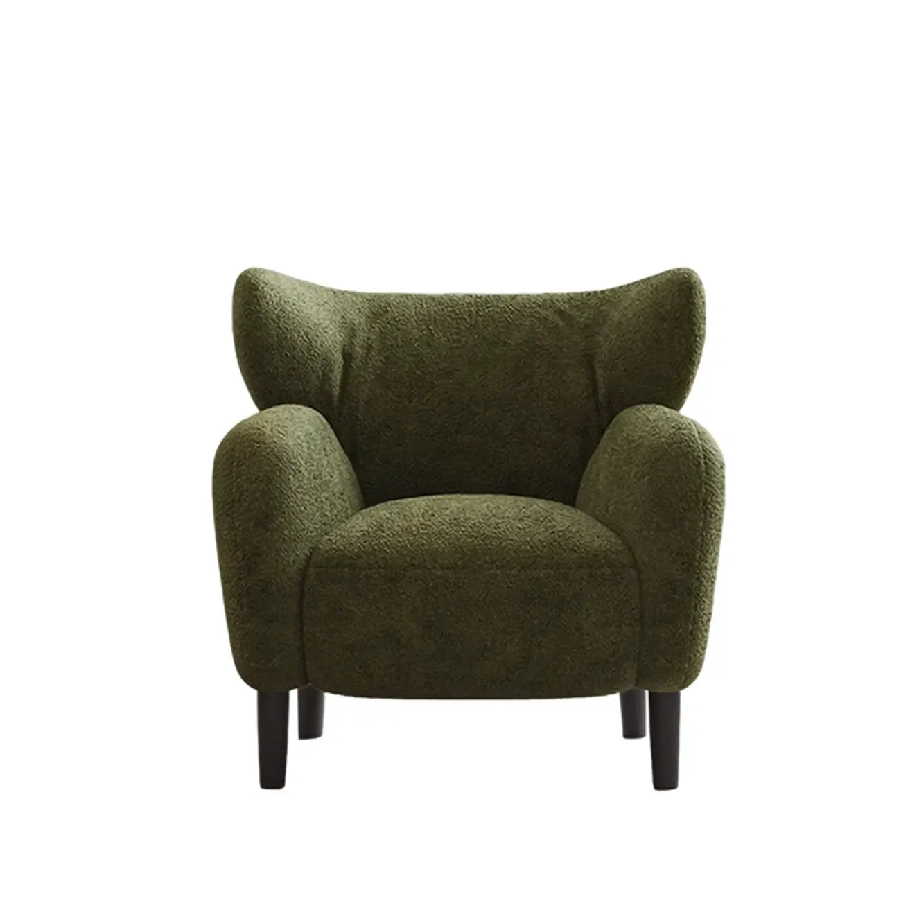 Fauteuil d'appoint moderne à oreilles en tissu chenille avec accoudoirs