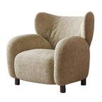 Fauteuil d'appoint moderne à oreilles en tissu chenille avec accoudoirs