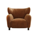 Fauteuil d'appoint moderne à oreilles en tissu chenille avec accoudoirs