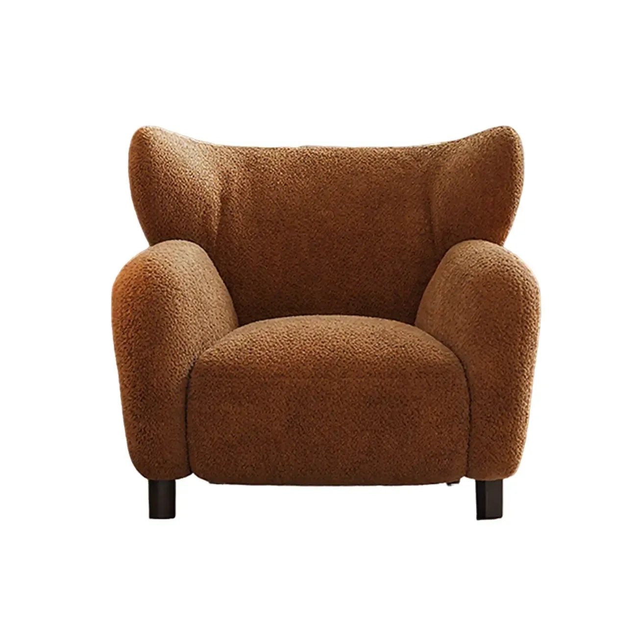 Fauteuil d'appoint moderne à oreilles en tissu chenille avec accoudoirs