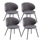 Chaise de salle à manger moderne en cuir rembourré avec pieds en métal