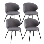 Chaise de salle à manger moderne en cuir rembourré avec pieds en métal