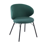 Chaise de salle à manger moderne en cuir rembourré avec pieds en métal