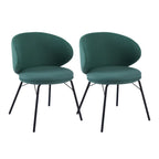 Chaise de salle à manger moderne en cuir rembourré avec pieds en métal