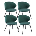 Chaise de salle à manger moderne en cuir rembourré avec pieds en métal