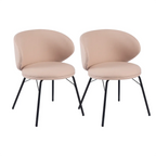 Chaise de salle à manger moderne en cuir rembourré avec pieds en métal