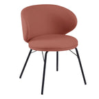 Chaise de salle à manger moderne en cuir rembourré avec pieds en métal