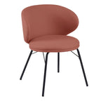 Chaise de salle à manger moderne en cuir rembourré avec pieds en métal
