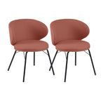 Chaise de salle à manger moderne en cuir rembourré avec pieds en métal