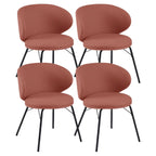 Chaise de salle à manger moderne en cuir rembourré avec pieds en métal