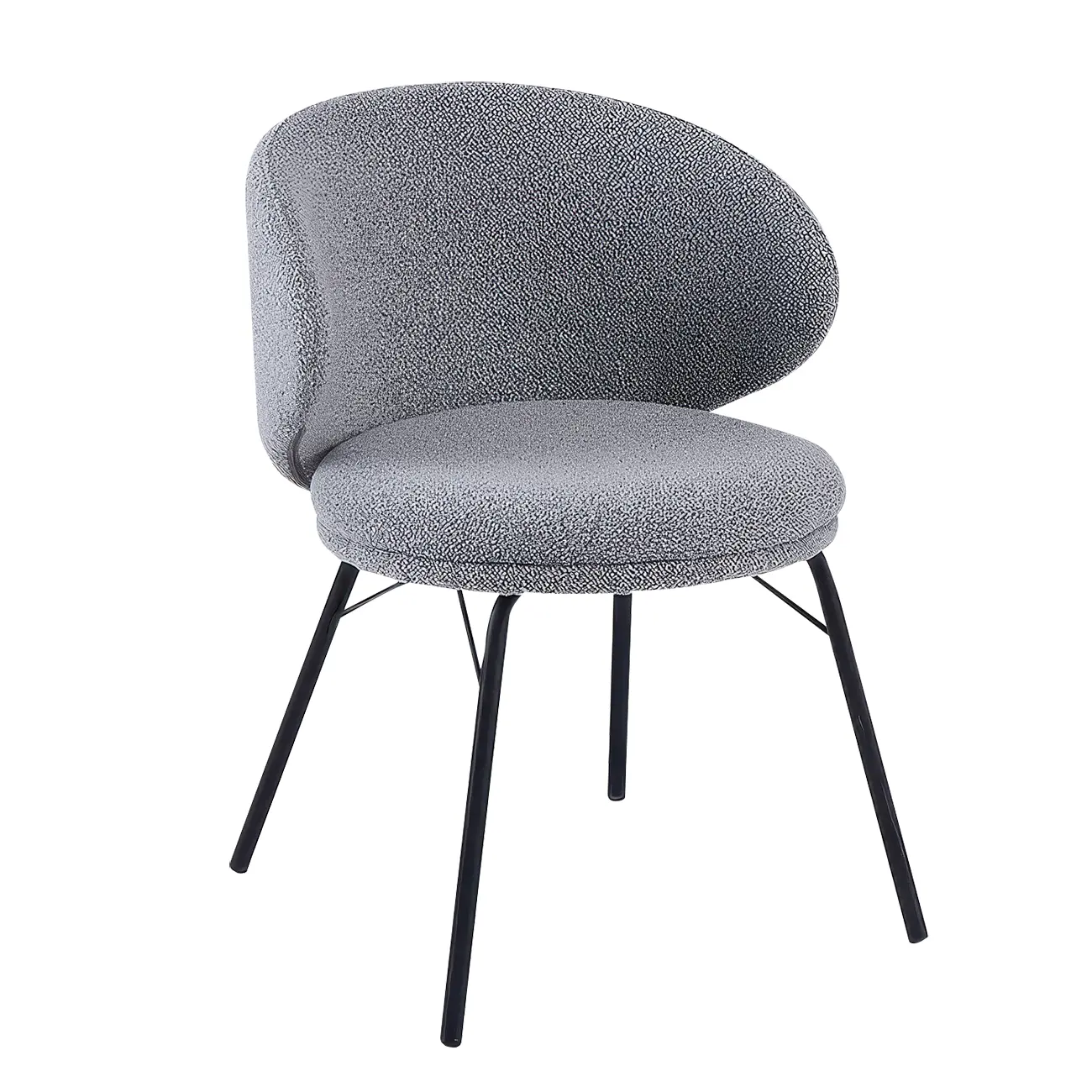 Chaise de salle à manger moderne en cuir rembourré avec pieds en métal