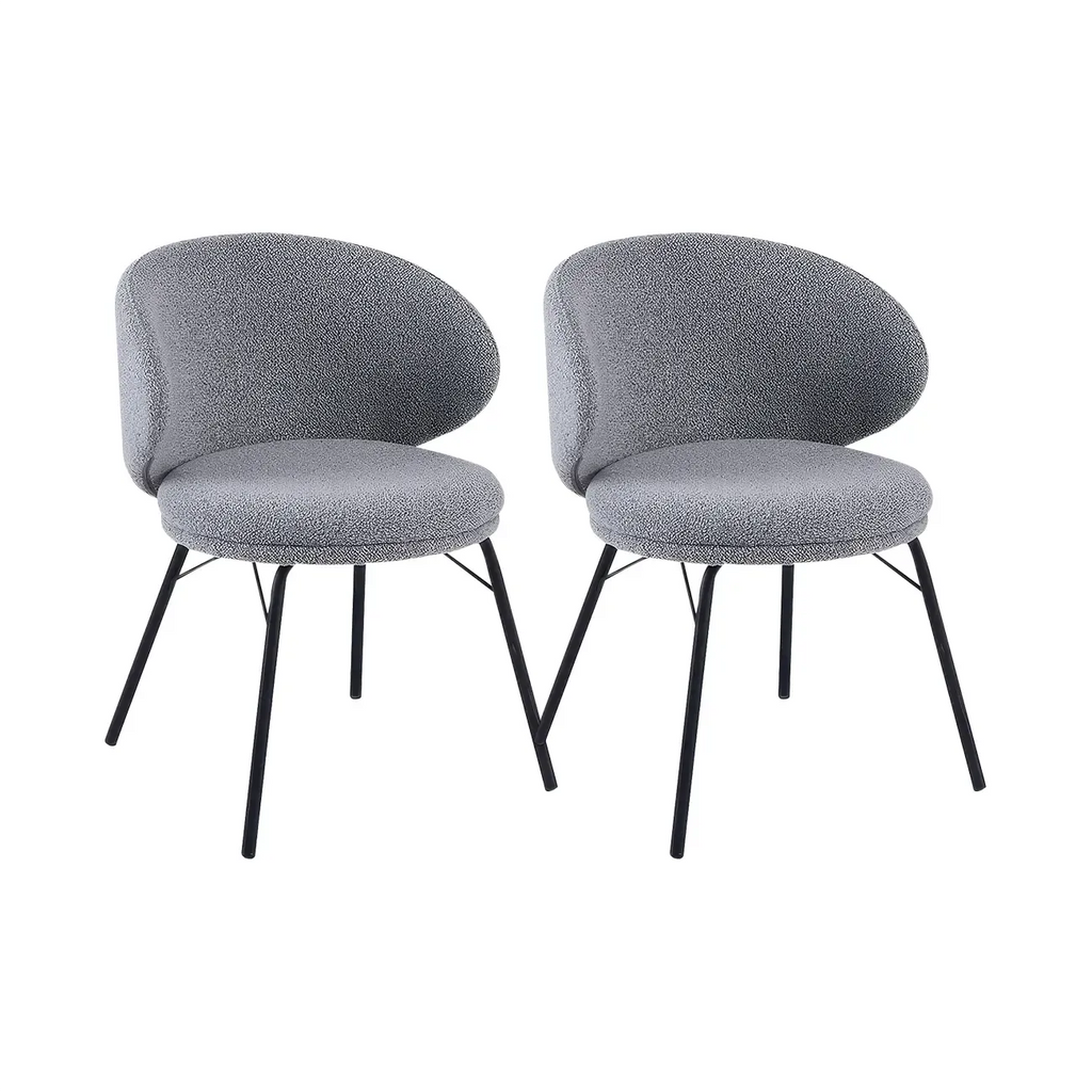 Chaise de salle à manger moderne en cuir rembourré avec pieds en métal