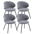 Chaise de salle à manger moderne en cuir rembourré avec pieds en métal