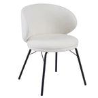 Chaise de salle à manger moderne en cuir rembourré avec pieds en métal