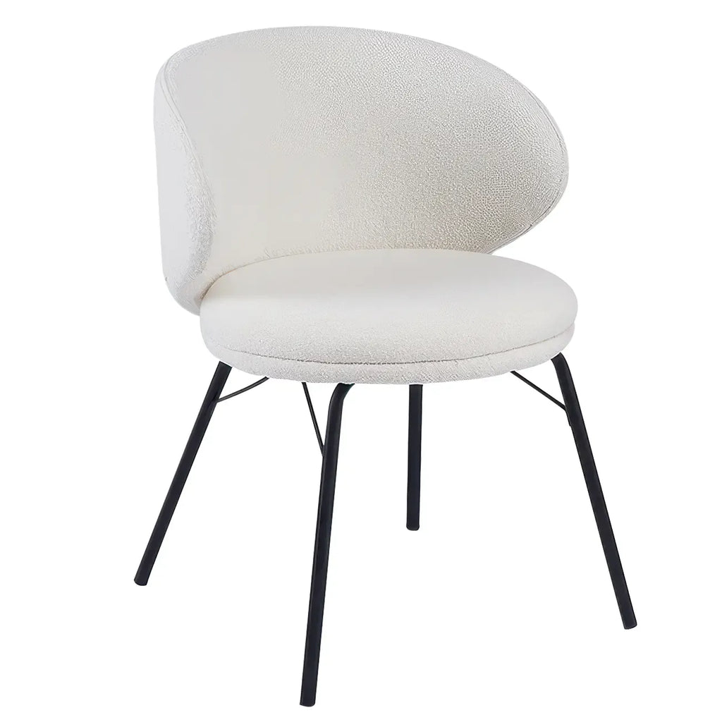 Chaise de salle à manger moderne en cuir rembourré avec pieds en métal