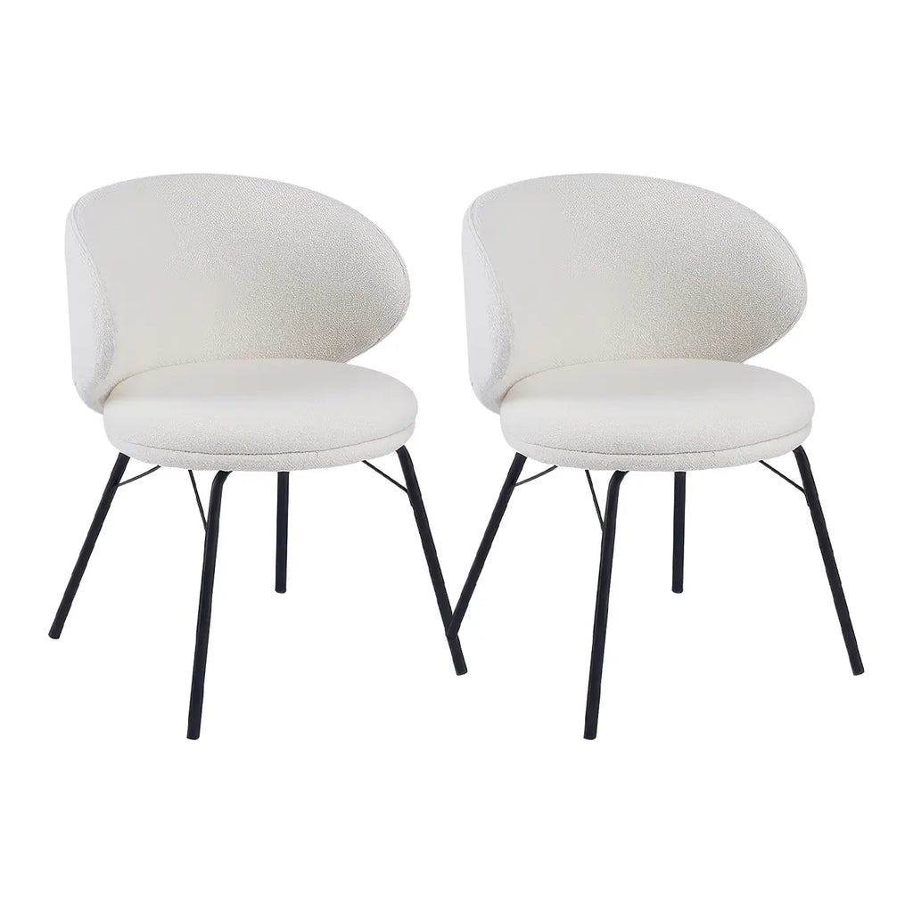 Chaise de salle à manger moderne en cuir rembourré avec pieds en métal