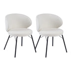 Chaise de salle à manger moderne en cuir rembourré avec pieds en métal