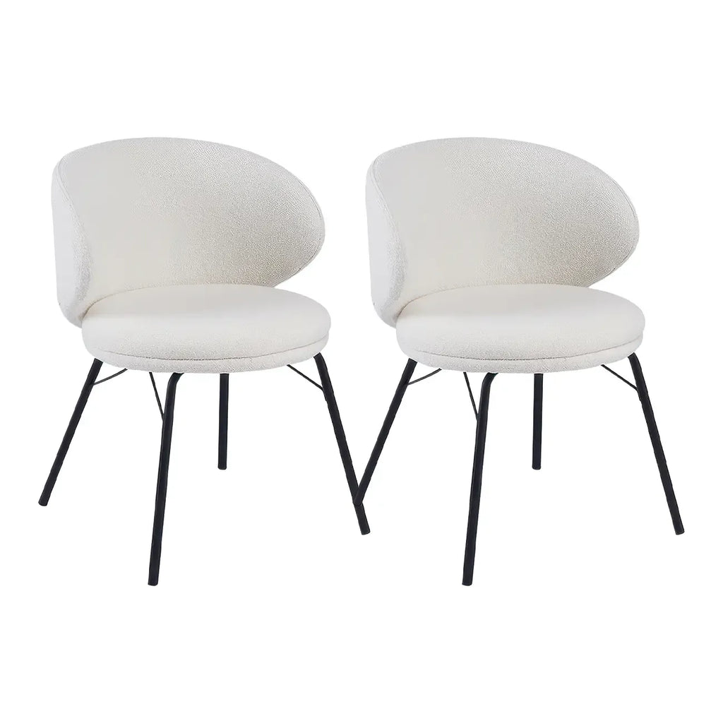 Chaise de salle à manger moderne en cuir rembourré avec pieds en métal