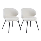 Chaise de salle à manger moderne en cuir rembourré avec pieds en métal