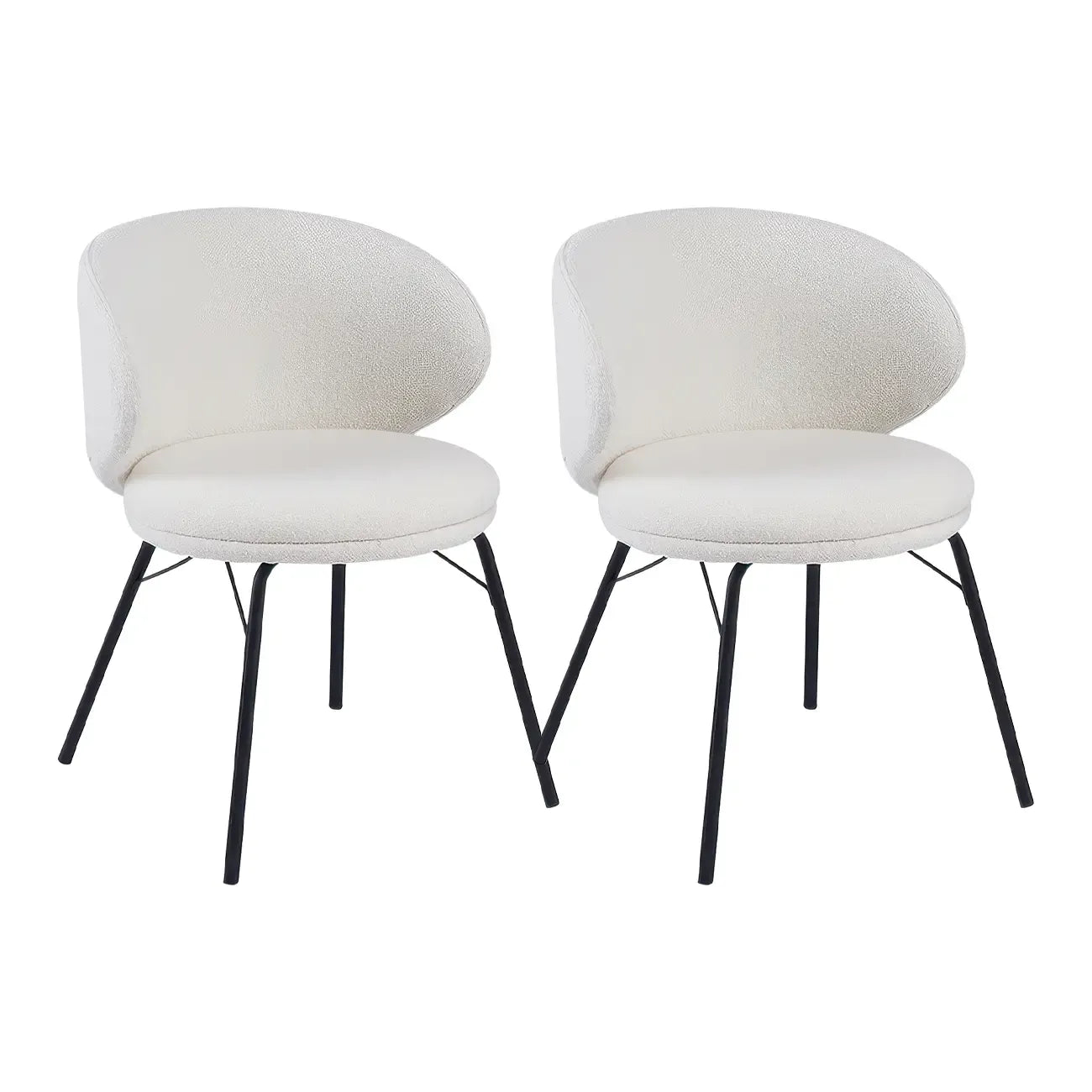 Chaise de salle à manger moderne en cuir rembourré avec pieds en métal