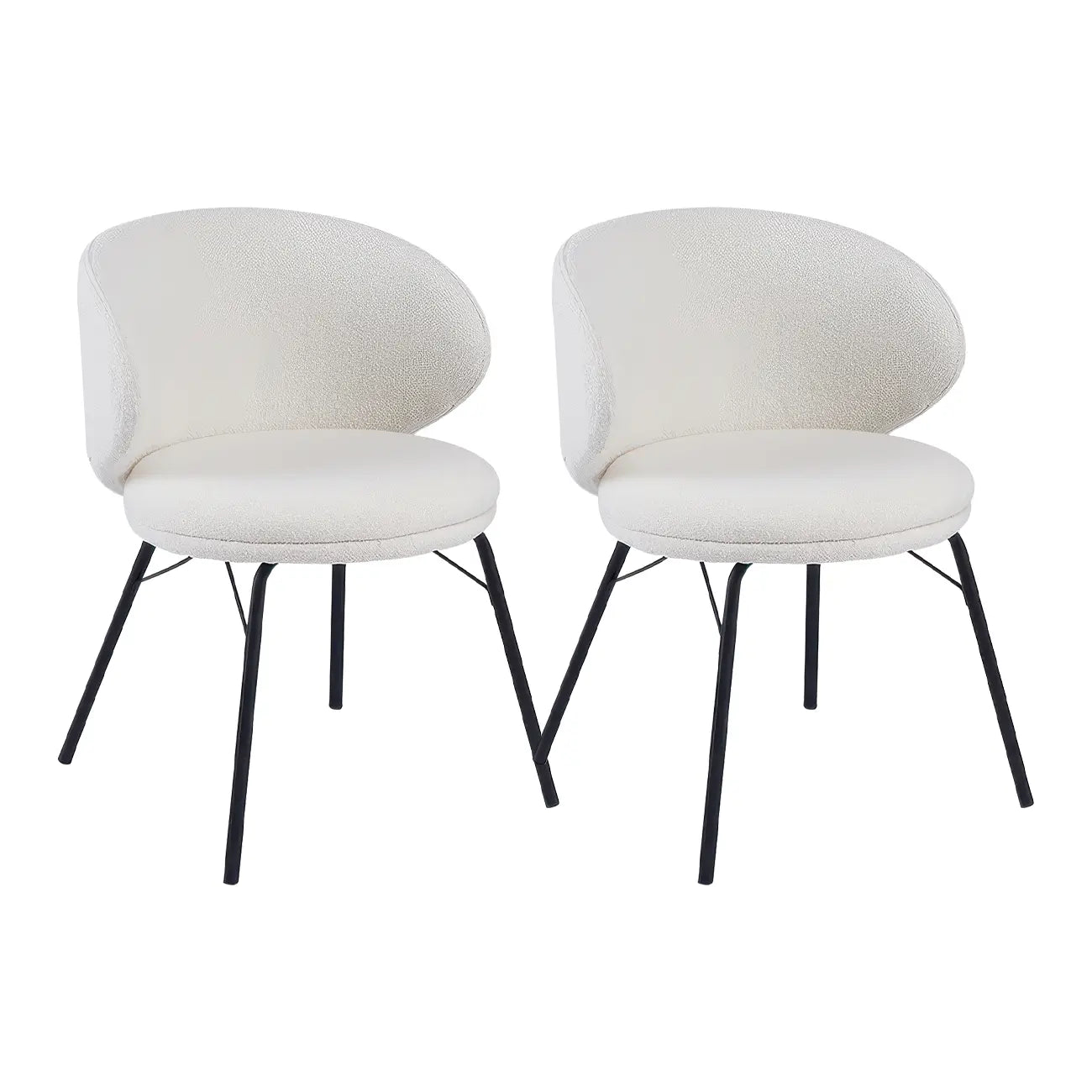 Chaise de salle à manger moderne en cuir rembourré avec pieds en métal