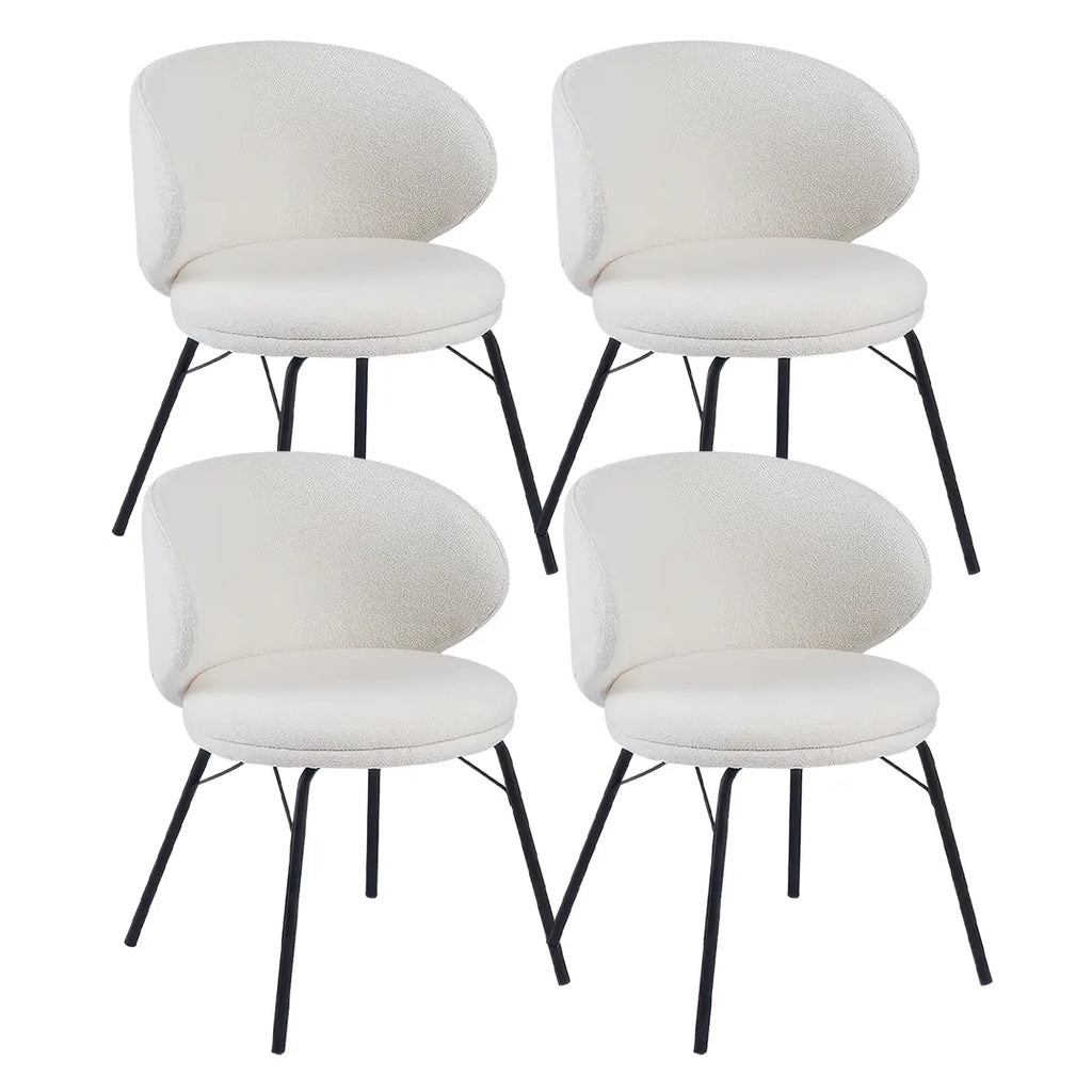 Chaise de salle à manger moderne en cuir rembourré avec pieds en métal