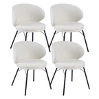 Chaise de salle à manger moderne en cuir rembourré avec pieds en métal