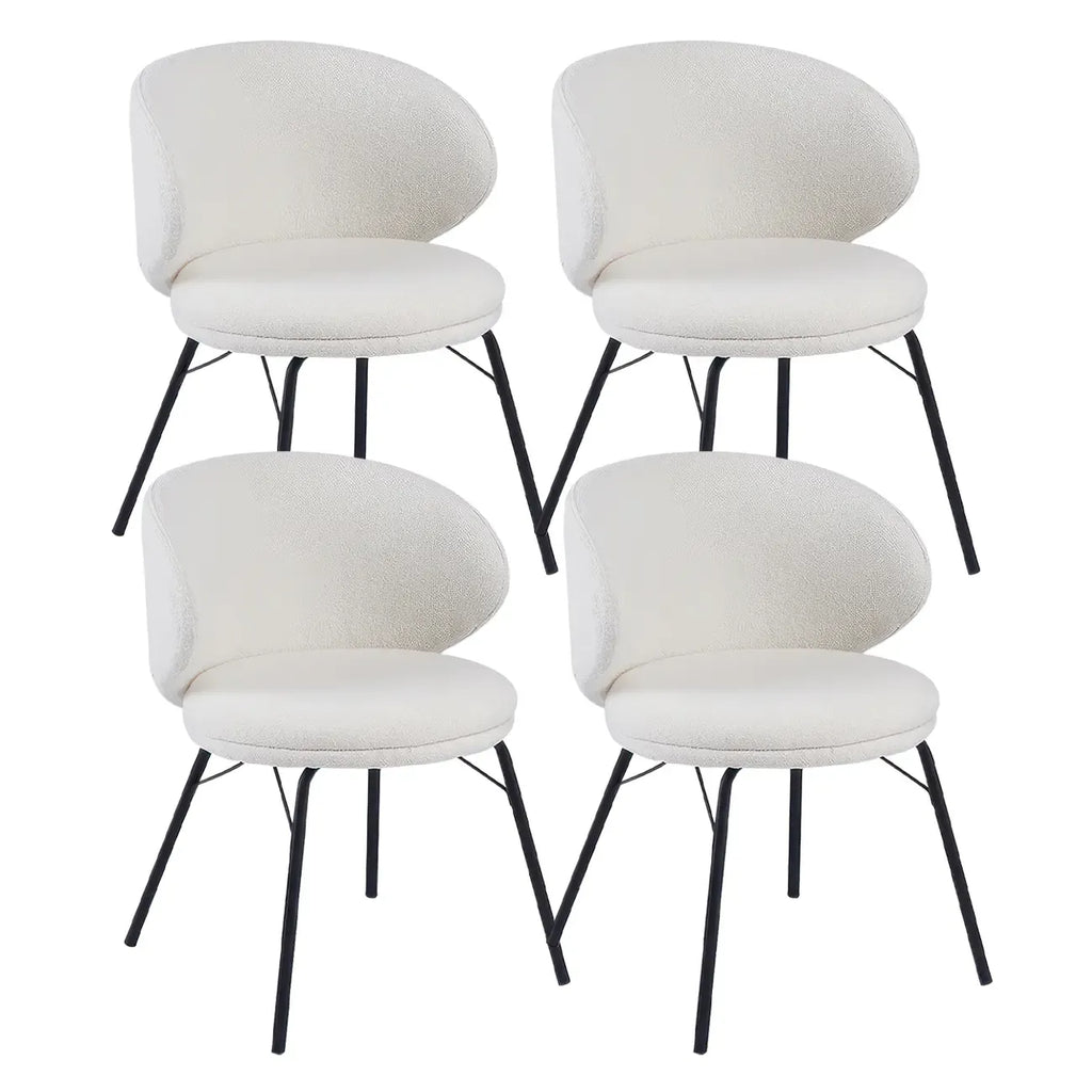 Chaise de salle à manger moderne en cuir rembourré avec pieds en métal