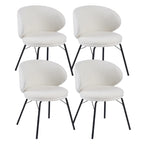 Chaise de salle à manger moderne en cuir rembourré avec pieds en métal