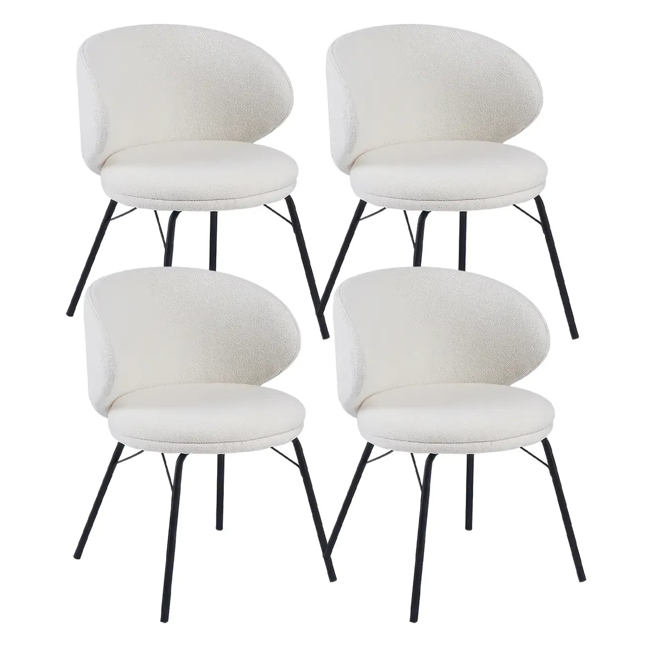 Chaise de salle à manger moderne en cuir rembourré avec pieds en métal
