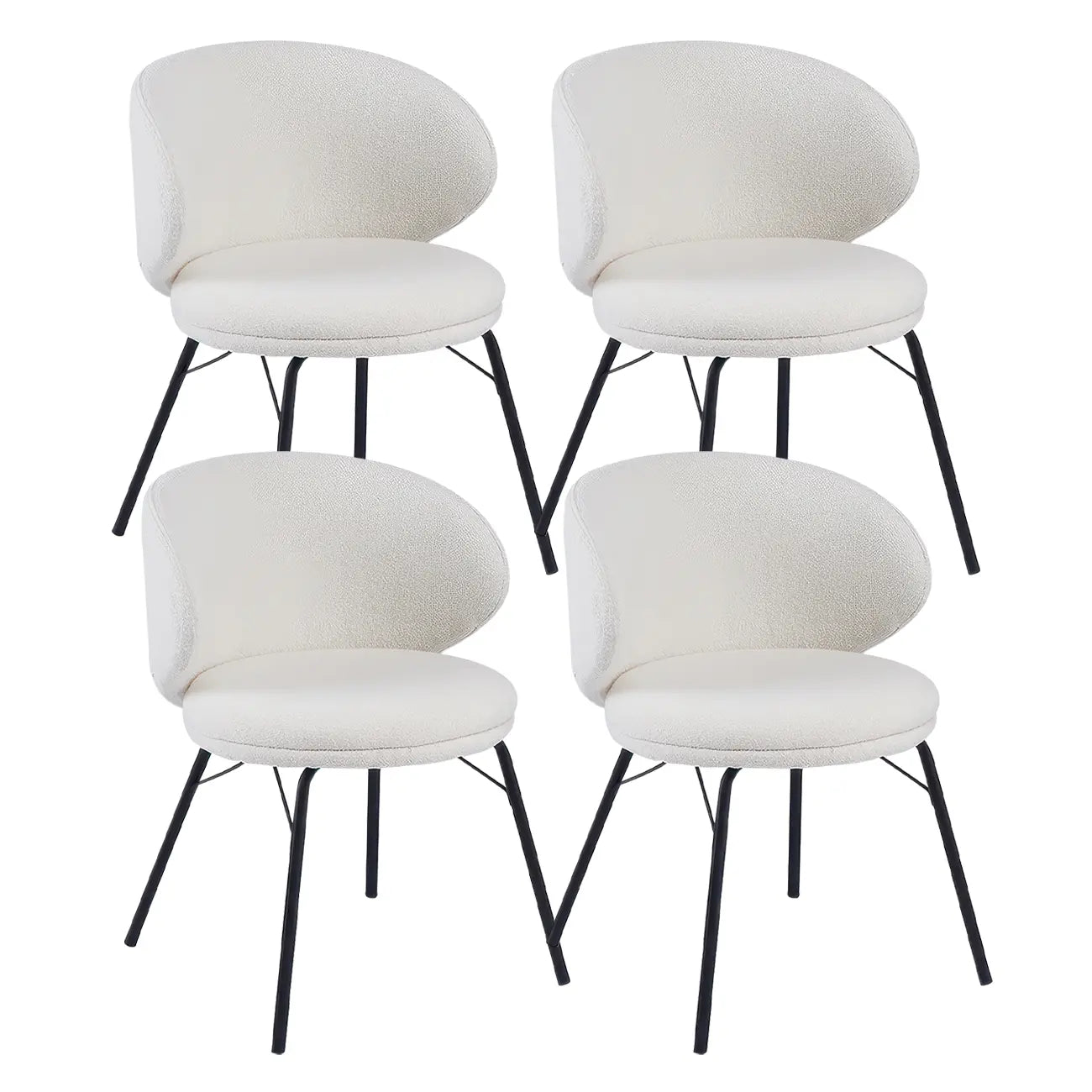 Chaise de salle à manger moderne en cuir rembourré avec pieds en métal