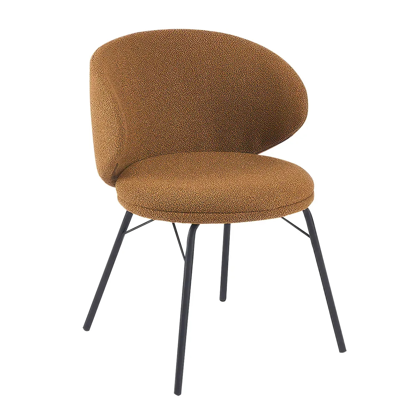 Chaise de salle à manger moderne en cuir rembourré avec pieds en métal