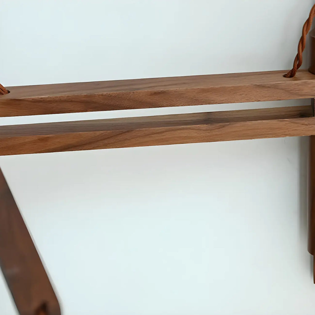 Applique murale vintage en bois à bras articulé avec abat-jour en céramique