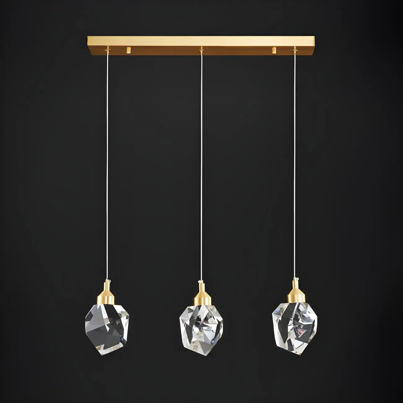 Lampadario a sospensione moderno a 3 luci in cristallo per isola cucina