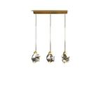 Lampadario a sospensione moderno a 3 luci in cristallo per isola cucina