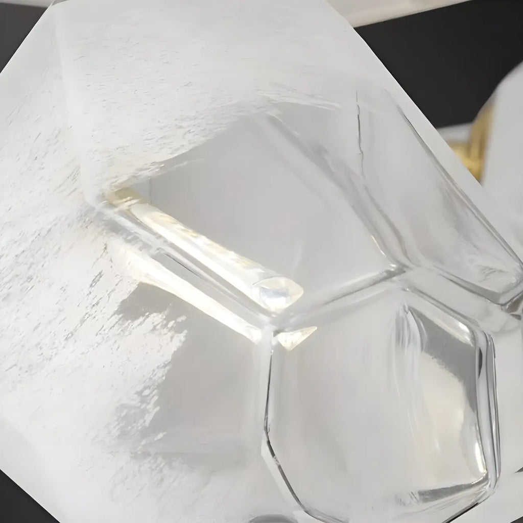 Suspension moderne dorée en verre irrégulier pour îlot de cuisine