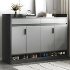 Meuble à chaussures gris moderne avec étagères rectangulaires réglables