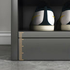 Meuble à chaussures gris moderne avec étagères rectangulaires réglables