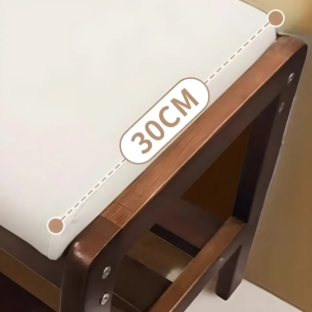 Banc à chaussures trapézoïdal rembourré en bois massif pour entrée