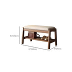 Banc à chaussures trapézoïdal rembourré en bois massif pour entrée